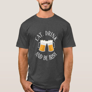 Essen, trinken und irisch sein im Shirt