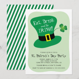 Essen, trinken und irisch sein St. Patrick's Day P Einladung