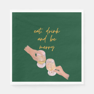 Essen, trinken und Merry sein, Fröhlich, Weihnacht Serviette