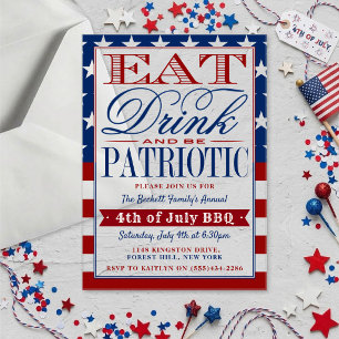 Essen, Trinken und patriotisch sein - 4. Juli-Part Acryleinladungen