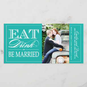Essen, trinken und Save the Date Verheiratet sein 