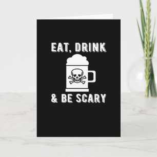 Essen Trinken Und Sei Gruselig Halloween Bier Vint Karte