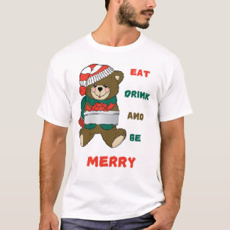 Essen, trinken und sich amüsieren - Niedliches Bär T-Shirt
