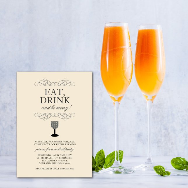 Essen, trinken und sich wohlfühlen Cocktail-Party  Einladung (Von Creator hochgeladen)