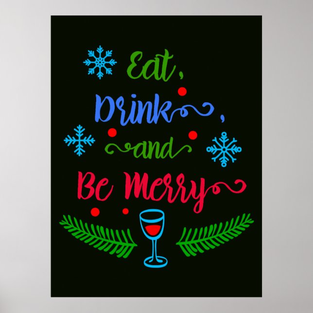 Essen, trinken und sich wohlfühlen, Weihnachten Ur Poster (Vorne)