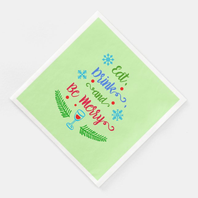Essen, trinken und sich wohlfühlen, Weihnachten Ur Serviette (Ecke)