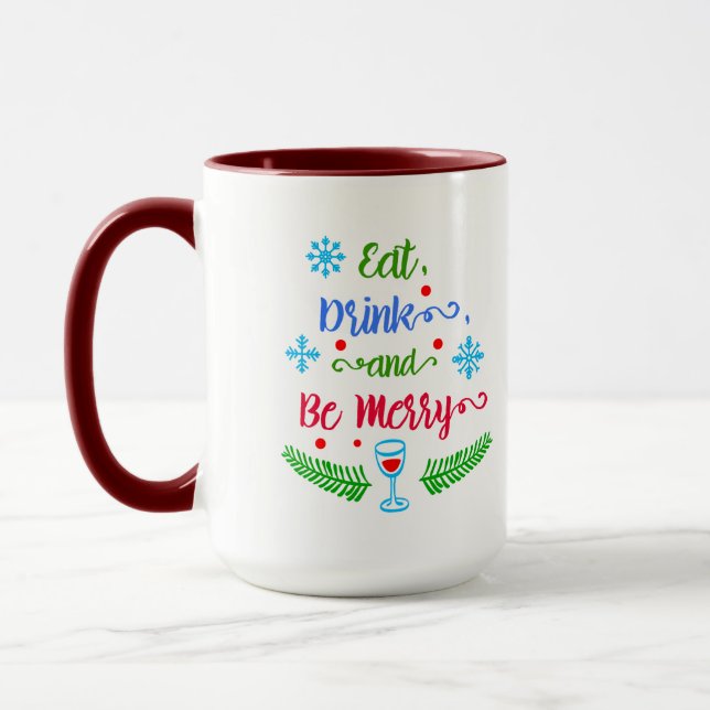 Essen, trinken und sich wohlfühlen, Weihnachten Ur Tasse (Links)
