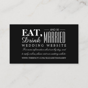 Essen, trinken und Verheiratet Hochzeiten-Website  Begleitkarte