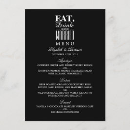 Essen, trinken und Verheiratet Hochzeitsmenü genie Menükarte