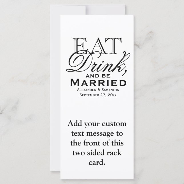 Essen, trinken und Verheiratet Hochzeitsmenü/Hochz (Vorderseite)