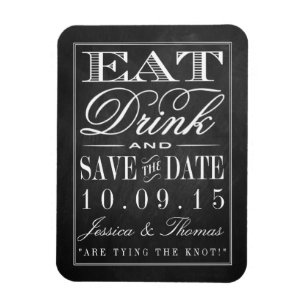 Essen, trinken und Verheiratet sein Chalkboard Hoc Magnet
