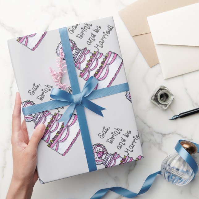 Essen, trinken und Verheiratet sein Geschenkpapier (Schenken)