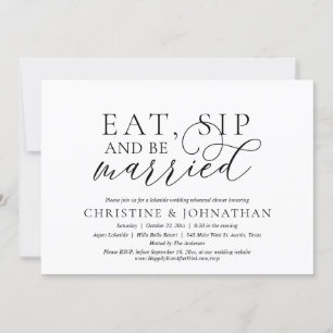 Essen, trinken und Verheiratet sein, Hochzeit Prob Einladung