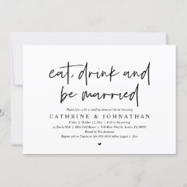 Essen, trinken und Verheiratet sein Hochzeitsessen Einladung