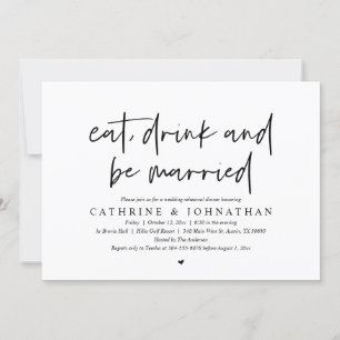 Essen, trinken und Verheiratet sein Hochzeitsessen Einladung