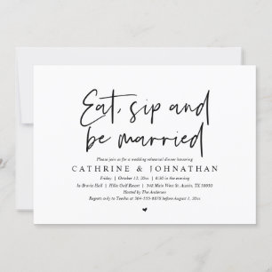 Essen, trinken und Verheiratet sein Hochzeitsessen Einladung