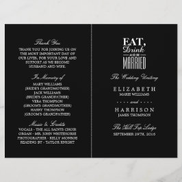 Essen, trinken und Verheiratet sein Hochzeitsprogr