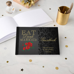 Essen, trinken und Verheiratet sein - Red Guestboo Gästebuch