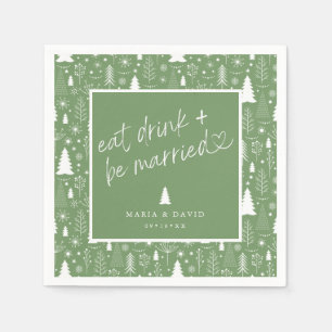 Essen Trinken und Verheiratet sein Weihnachtsmuste Serviette