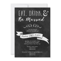 Essen, Trinken und Verheiratete Chalkboard-Hochzei