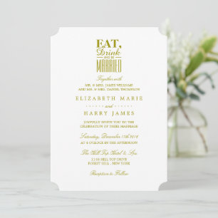 Essen, trinken und Verheiratete Goldhochzeit feier Einladung