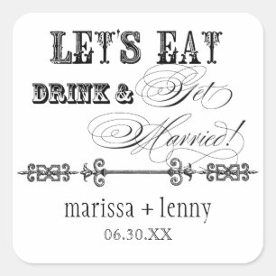 Essen, trinken und Verheiratete Matching Sticker o