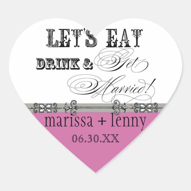 Essen, trinken und Verheiratete Matching Sticker o (Vorderseite)