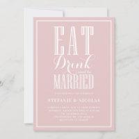 Essen, trinken und Verheiratete Rosa Hochzeit geni