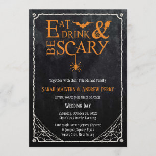 Essen, trinken und zu Halloween Beängstigend sein Einladung