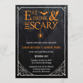 Essen, trinken und zu Halloween Beängstigend sein Einladung