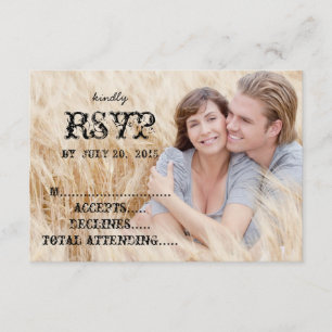 Essen Trinken Verheiratet Ländliche Hochzeit RSVP Karte