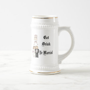 Essen, trinken, Verheiratet sein Bierglas