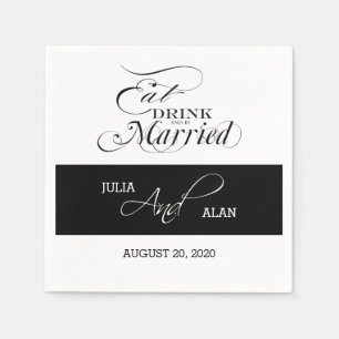 Essen, trinken, Verheiratete Hochzeitspapiere Napk Serviette