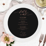 Essen wir eine Round Wedding Menu Card für Plate Menükarte<br><div class="desc">Eine schicke Kalligraphy Wedding Menu Card. I do offer a free customisation service,  if you have any anfragen or special requests,  please feel free to contact me.</div>