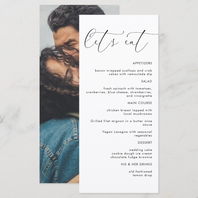 Essen wir moderne Minimalistische Hochzeitsabendme (Vorne/Hinten)