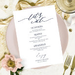 Essen wir schicke Script Wedding Menu Card für Pla Menükarte<br><div class="desc">Eine schicke Kalligraphy Wedding Menu Card. I do offer a free customisation service,  if you have any anfragen or special requests,  please feel free to contact me.</div>