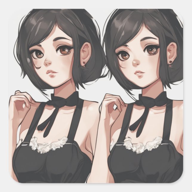 Essence Anime Petit Sticker Robe Noire -Artiste (Devant)