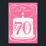 Essende Cake Drink Margaritas 70. Geburtstag Einla Einladung<br><div class="desc">"Lass ihnen Eat Cake",  weil dieses 70. Geburtstagskind 'Rita's trinkt! Feiern Sie den Geburtstag Ihres Party Mädchen mit diesem Design eines Kuchens im Vergleich zu einer Margarita Glas.  Marie Antoinette würde zustimmen!</div>
