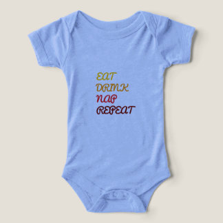 Essende Drink Nickerchen Wiederholung von Babytrag