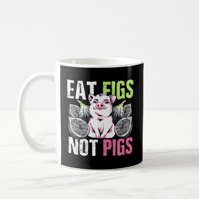 Essende Figuren nicht Schweine Vegane Herbivorspup Kaffeetasse (Links)