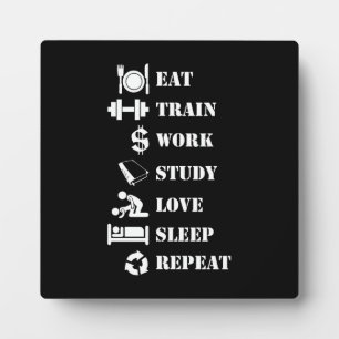 Essens Train Work Study Liebe Sleep Repeat - Alpha Fotoplatte