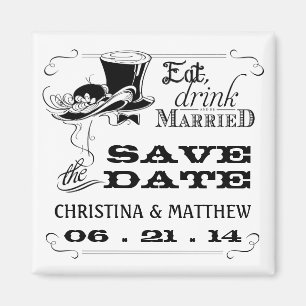 Essensgetränk Save the Date Verheiratet werden Magnet
