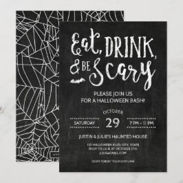 Essensgetränk und Beängstigendes Halloween-Party E Einladung