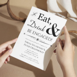 Essensgetränke sind Verlobte Retro-Teilnehmer Einladung