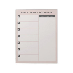 Essensplaner Notepad Blüte Notizblock