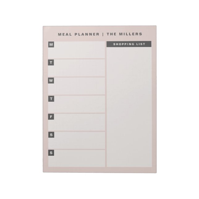 Essensplaner Notepad | Blüte Notizblock (Rotiert)
