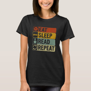 Essensschlaf lesen Wiederholung von Retro 60er 70e T-Shirt