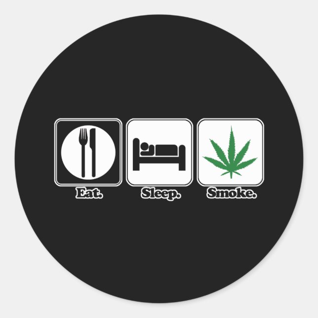 Essensschlaf Runder Aufkleber (Vorderseite)