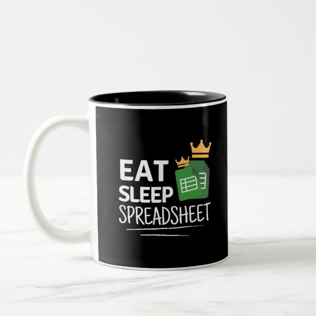 Essensschlafspreadsheet - Zwei-Tonen-Kaffeepause - Zweifarbige Tasse (Links)