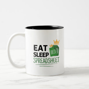 Essensschlafspreadsheet - Zwei-Tonen-Kaffeepause - Zweifarbige Tasse